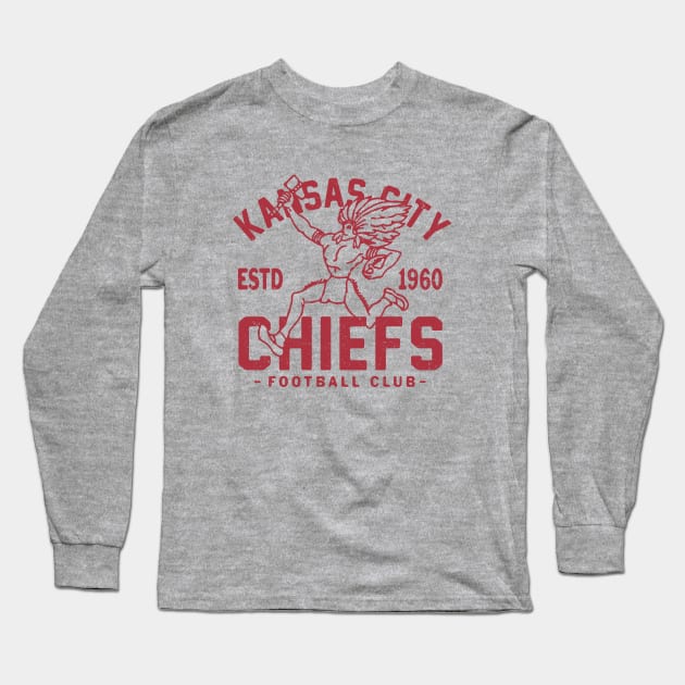 Kansas City Chiefs Retro 1 by Buck Tee Long Sleeve T-Shirt by Buck Tee